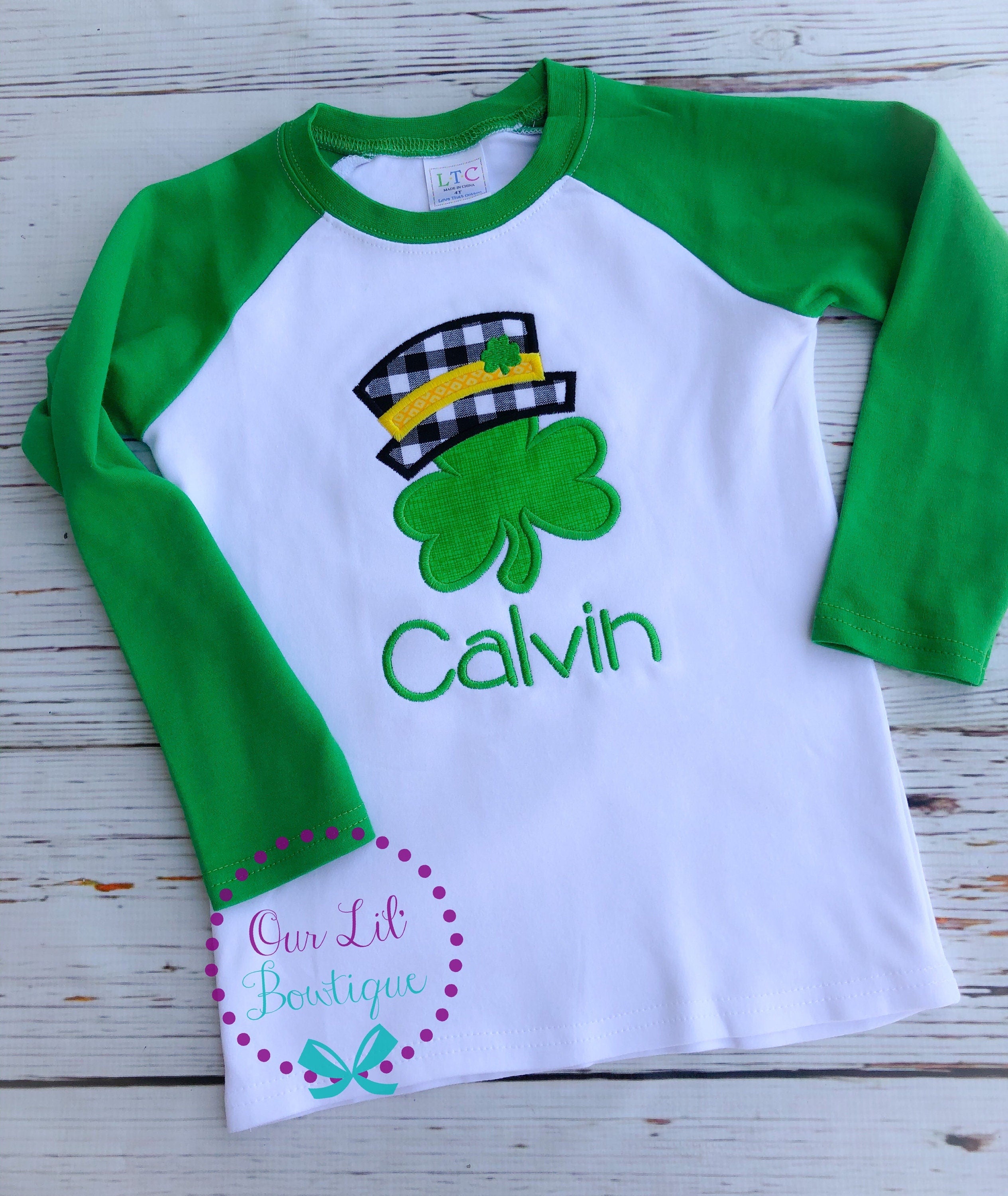 Personalized St. Patrick's Day Shirt: Shamrock Top Hat