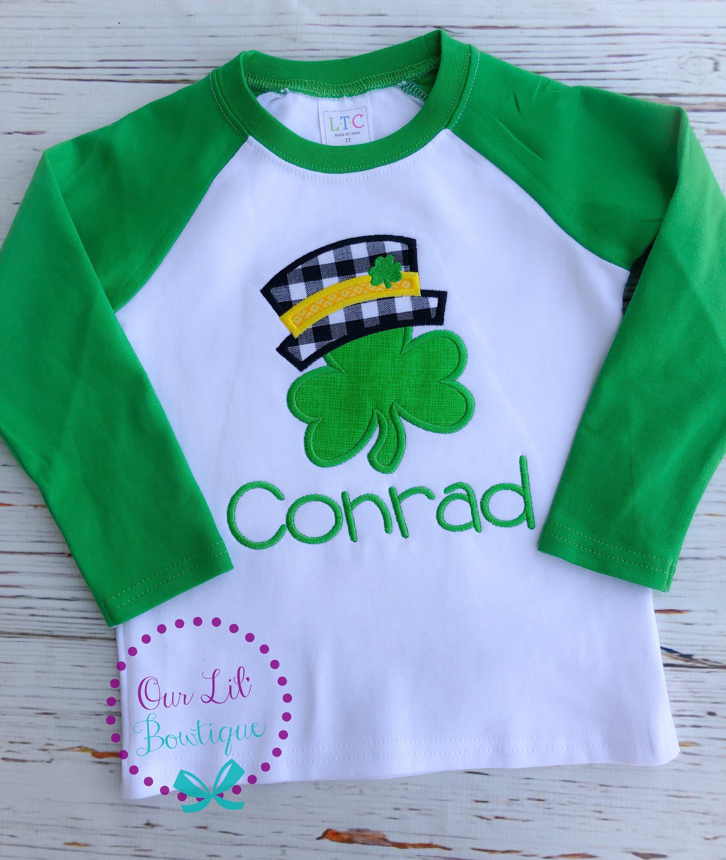 Personalized St. Patrick's Day Shirt: Shamrock Top Hat
