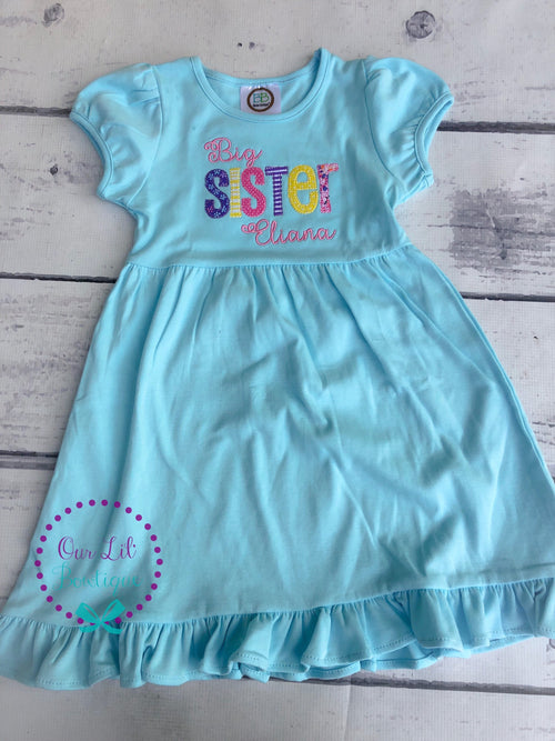 Big Sister Dress - Baby Announcement - Big Sister - Little Sister - Sibling Shirts - Pregnancy Announcement - Sister Shirt - Sister Dress