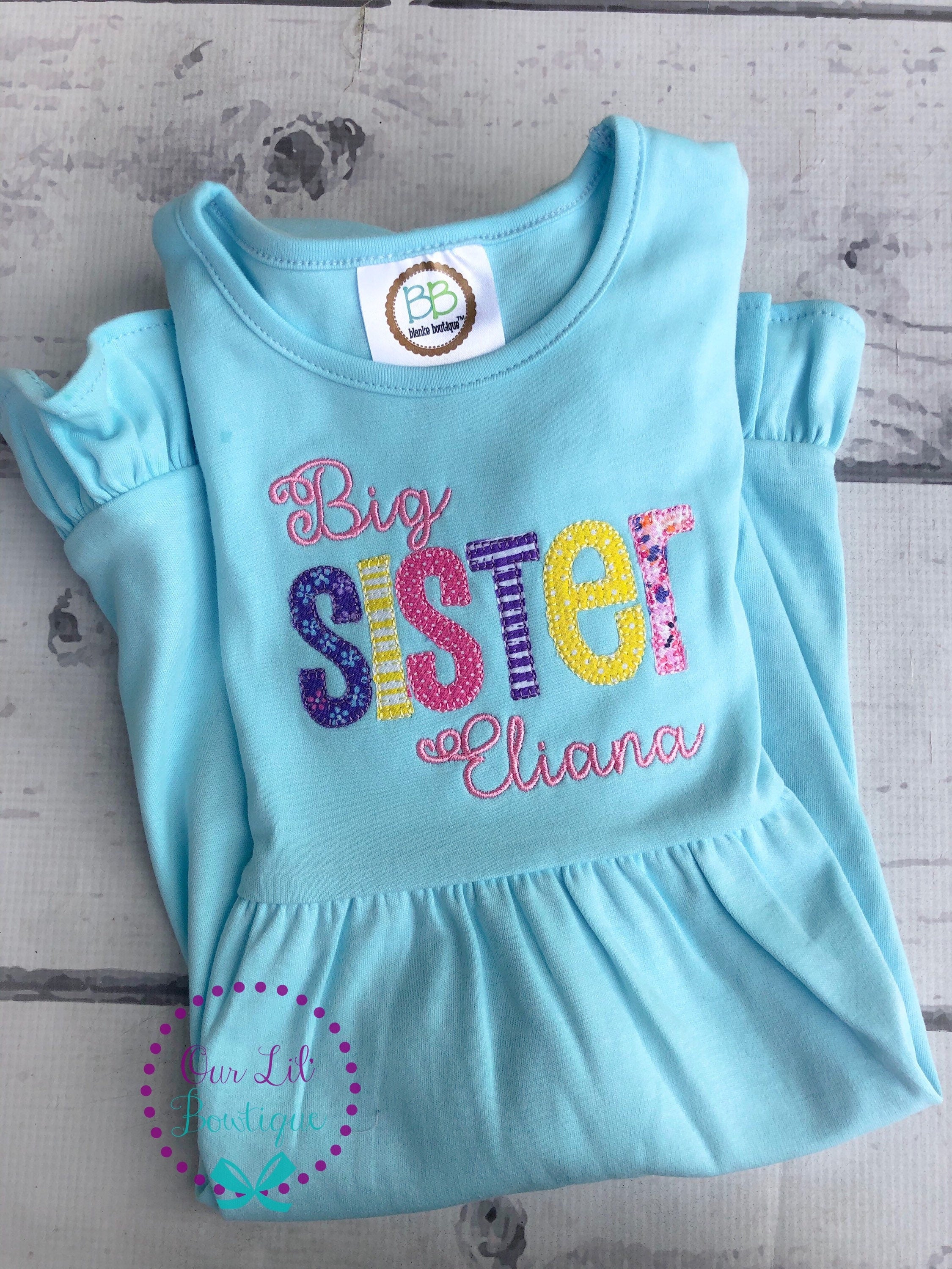 Big Sister Dress - Baby Announcement - Big Sister - Little Sister - Sibling Shirts - Pregnancy Announcement - Sister Shirt - Sister Dress
