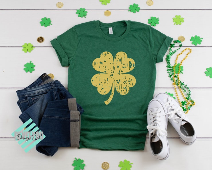 Gold Shamrock St. Patrick's Day Shirt - Women's Irish Tee