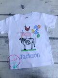 Farm Animal Birthday Shirt - Personalized Sublimation Tee - Farm Birthday