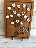 Mother's Day Personalized Heart Frame - Mothers Day Family Sign - Heart Bouquet - Mothers Day Custom Frame - Personalized Mom Frame