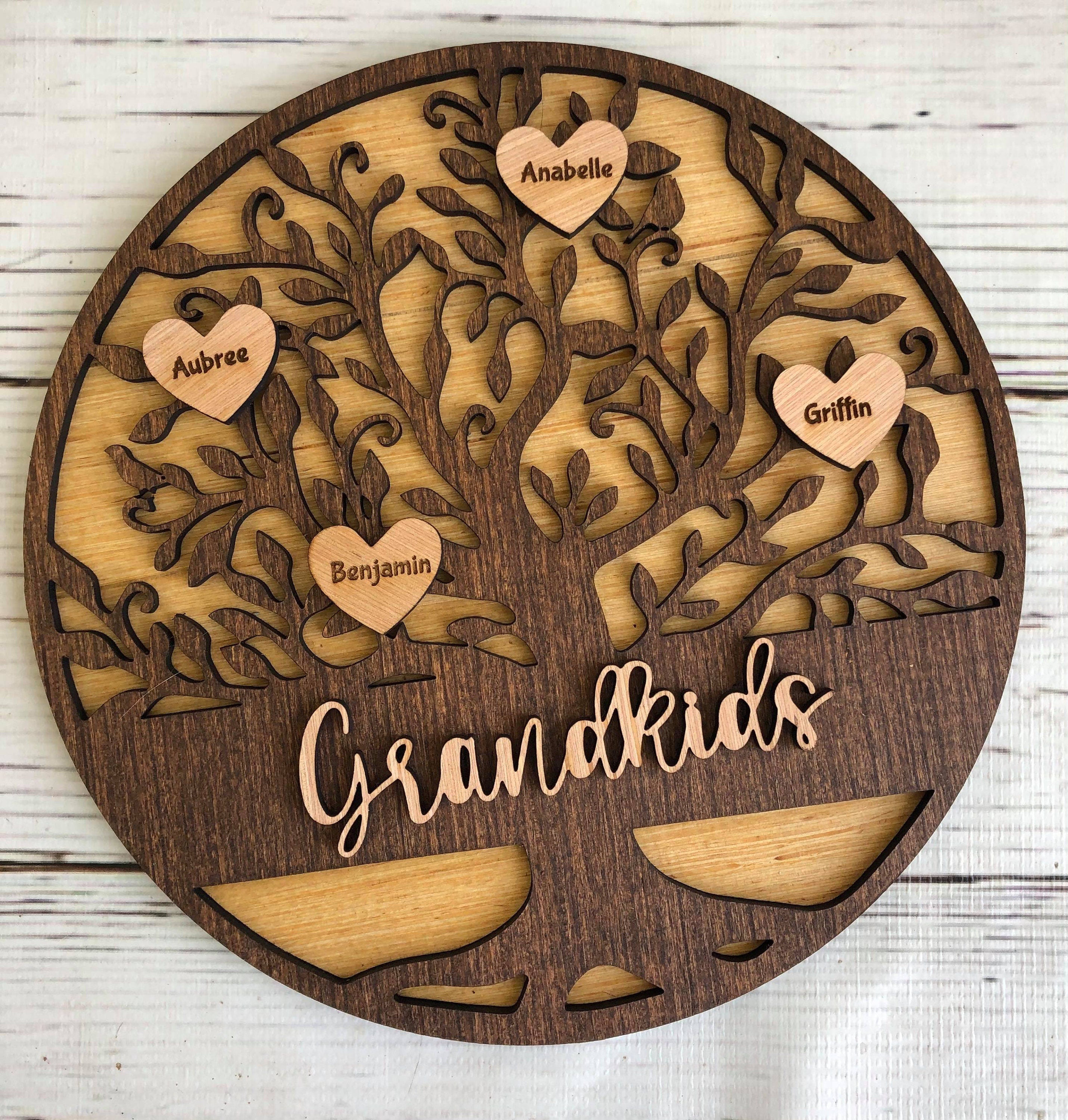 Mother's Day Personalized Family Tree - Mothers Day Family Sign -Mothers Day Gift - Family Tree Gift - Grandparent Gift - Engraved
