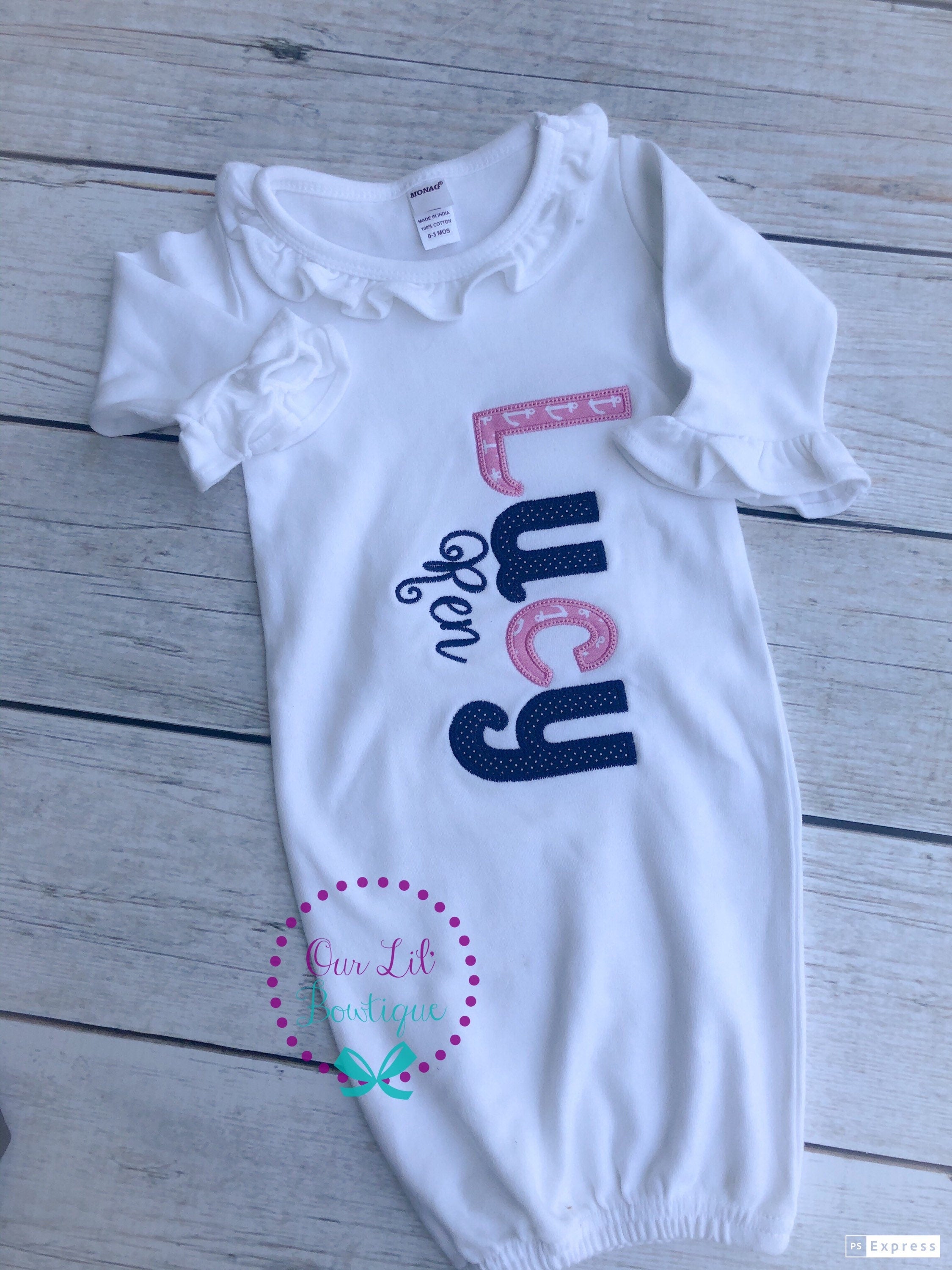 Baby Girl Coming Home Outfit - Nautical Theme Baby Girl Outfit