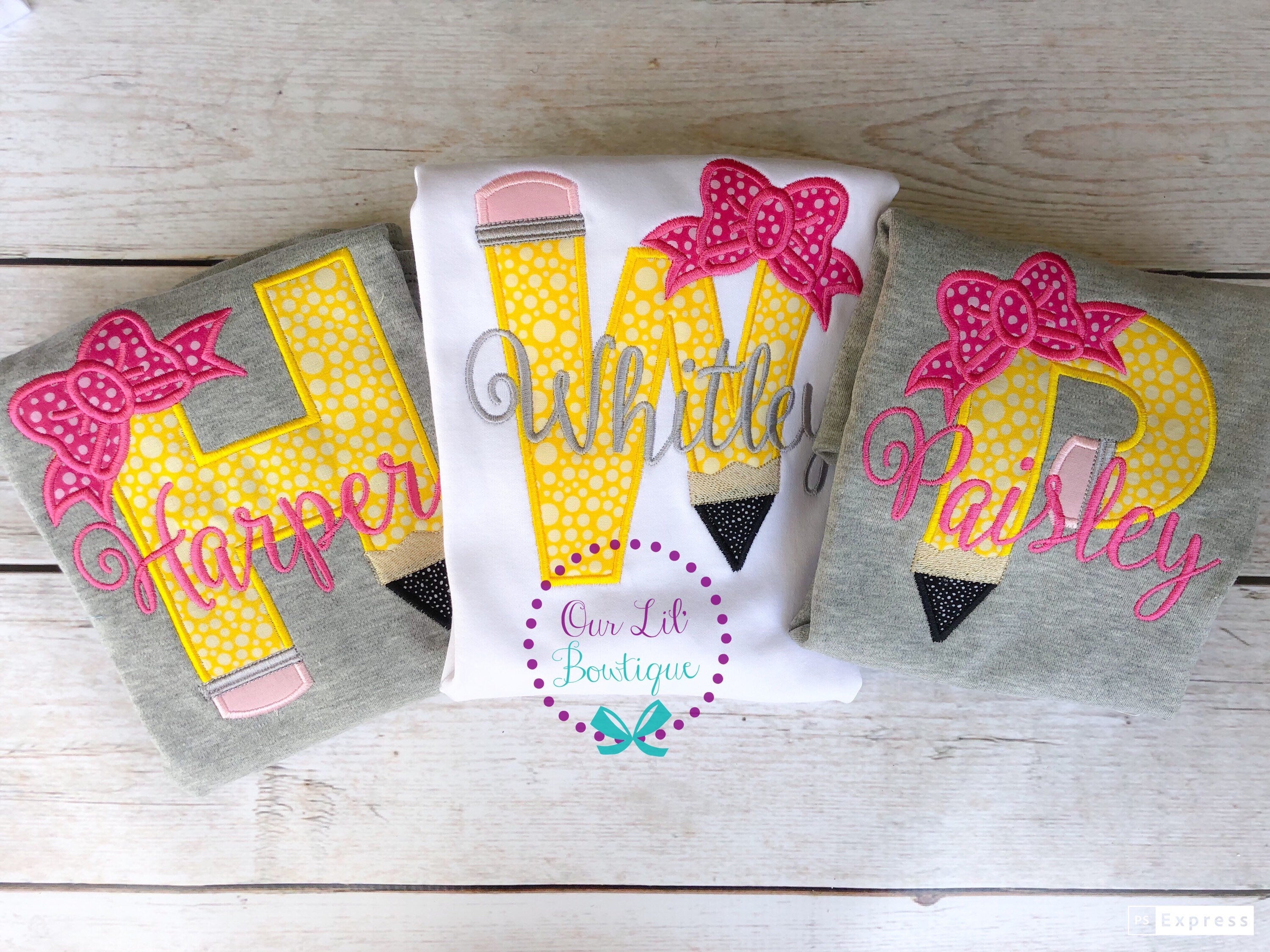 Pencil Shirt - Pencil Back to School Shirt - School Shirt - Preschool Shirt -Monogram Shirt - School Supplies - Kindergarten Shirt - Girl