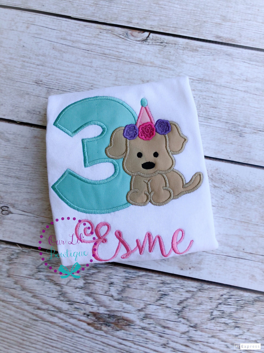 Puppy Birthday Shirt - Puppy Shirt - Personalized - Applique Shirt - Dog Birthday - Birthday Shirt- Personalized Birthday - Puppy Birthday