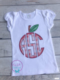 Apple Monogram Shirt: Personalized Back to School Kids Shirt