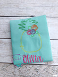 Personalized Pineapple Applique Shirt - Summer Birthday Outfit