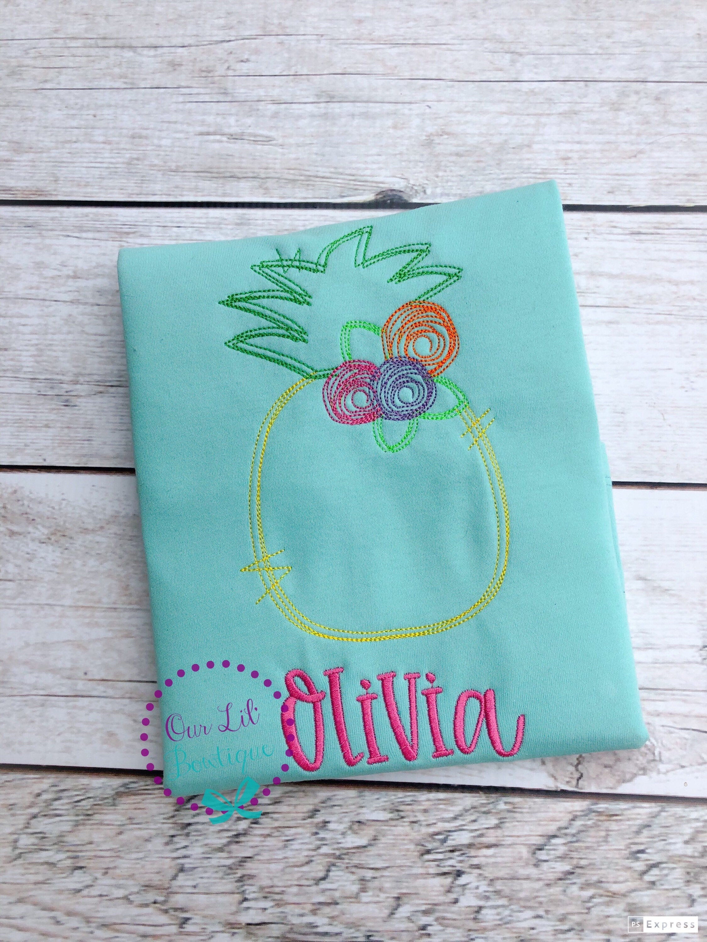 Personalized Pineapple Applique Shirt - Summer Birthday Outfit