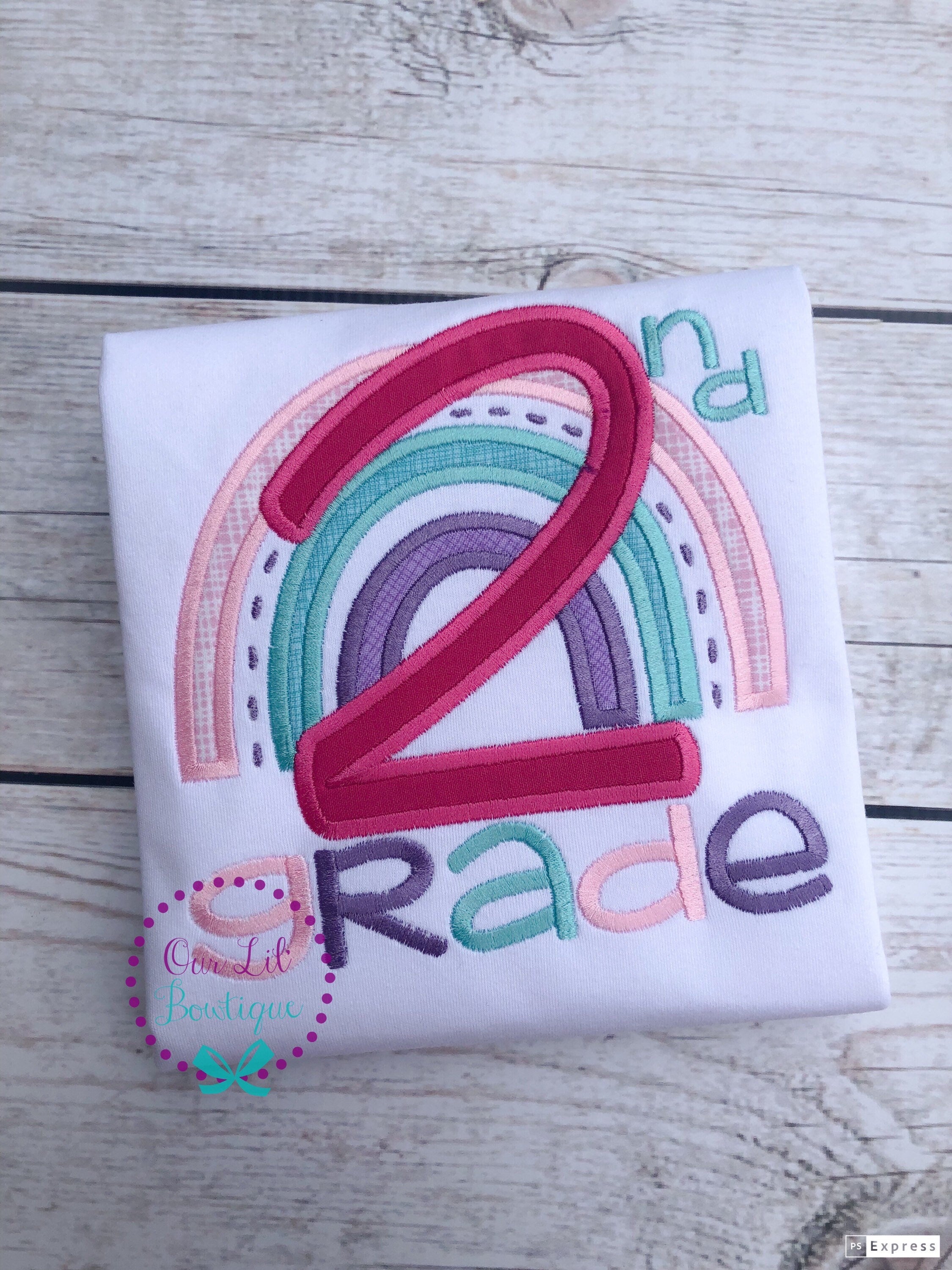 Personalized 1st Grade Shirt: Rainbow Back to School Tee
