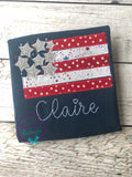 Embroidered Flag Shirt: Girls 4th of July Patriotic Shirt
