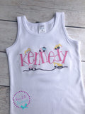 Girls Construction Truck Birthday Shirt: Personalized Name Embroidered Top