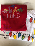 PRE-ORDER Personalized Dinosaur Christmas Pajamas: Matching Family PJs