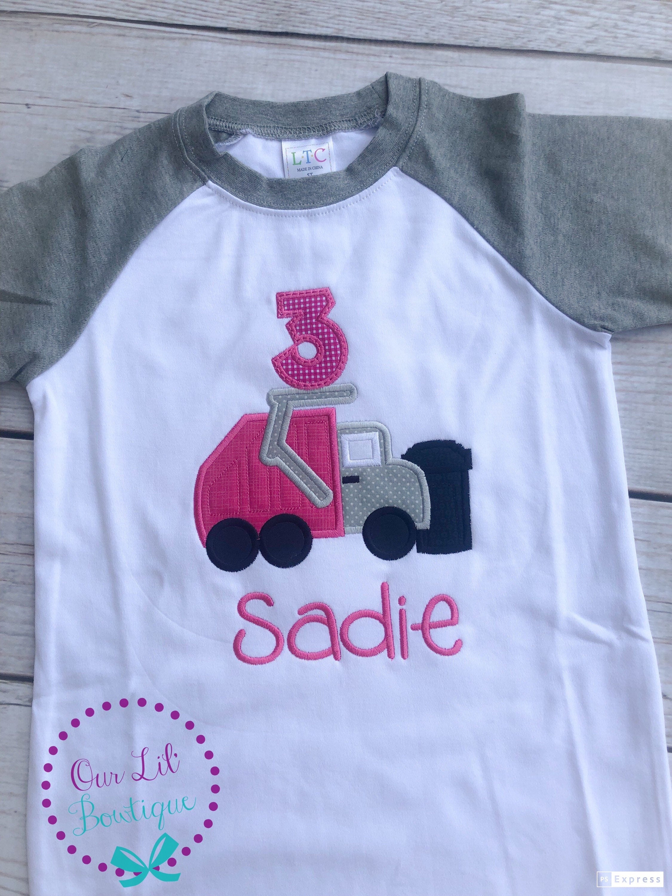 Girls Garbage Truck Birthday Shirt - Garbage Truck Shirt - Truck Birthday Shirt - Personalized Birthday Shirt - Truck Shirt -Trash Truck