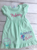 Personalized 3rd Birthday Dress: Embroidered Lollipop Outfit