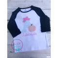 Personalized Pumpkin Initial Shirt - Girls Fall Birthday Outfit