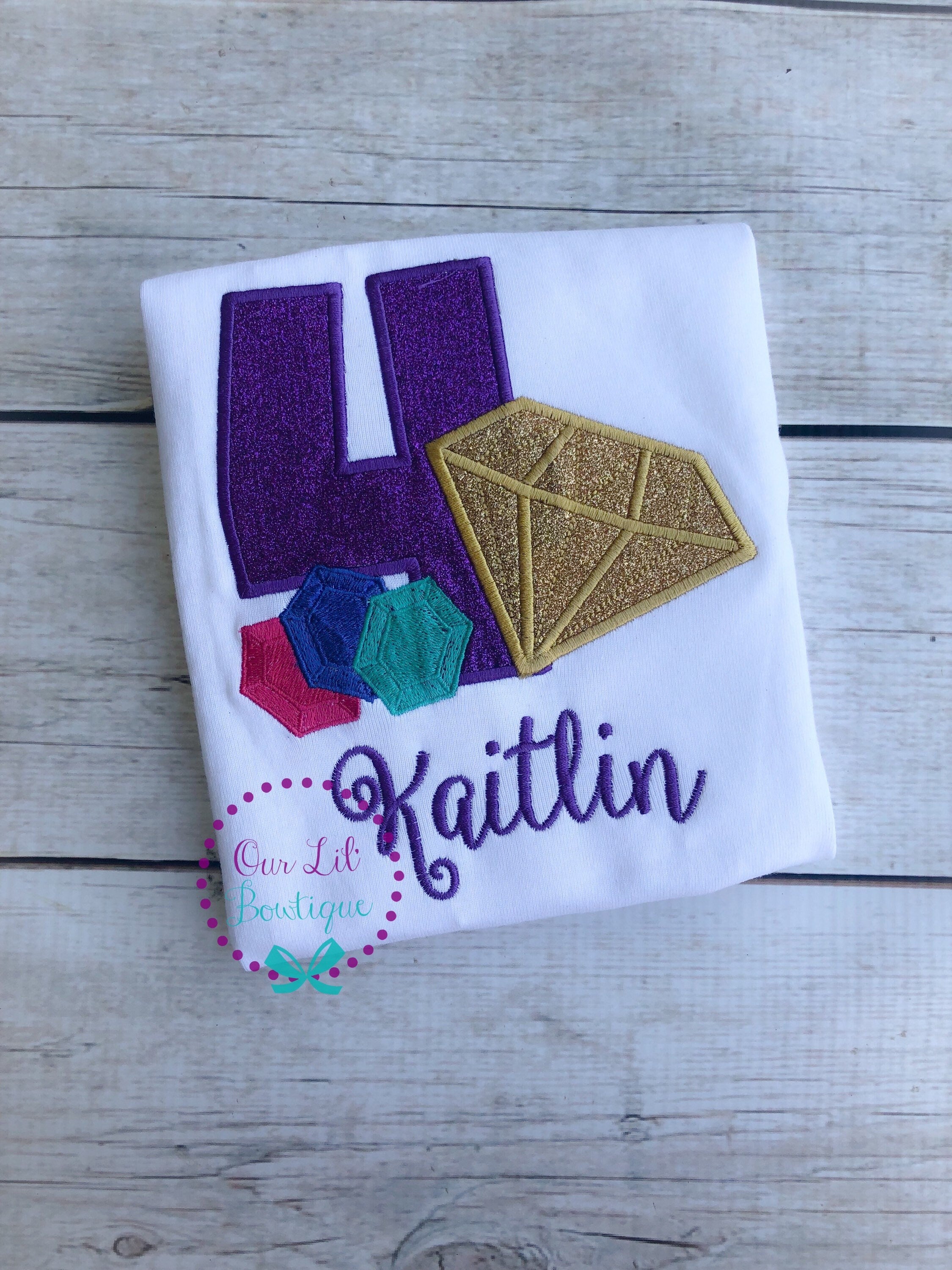 She's A Gem Birthday- Gem Birthday - Birthday Shirt - Personalized Birthday Shirt - Girl - First Birthday - Diamonds- Gem 1st Birthday