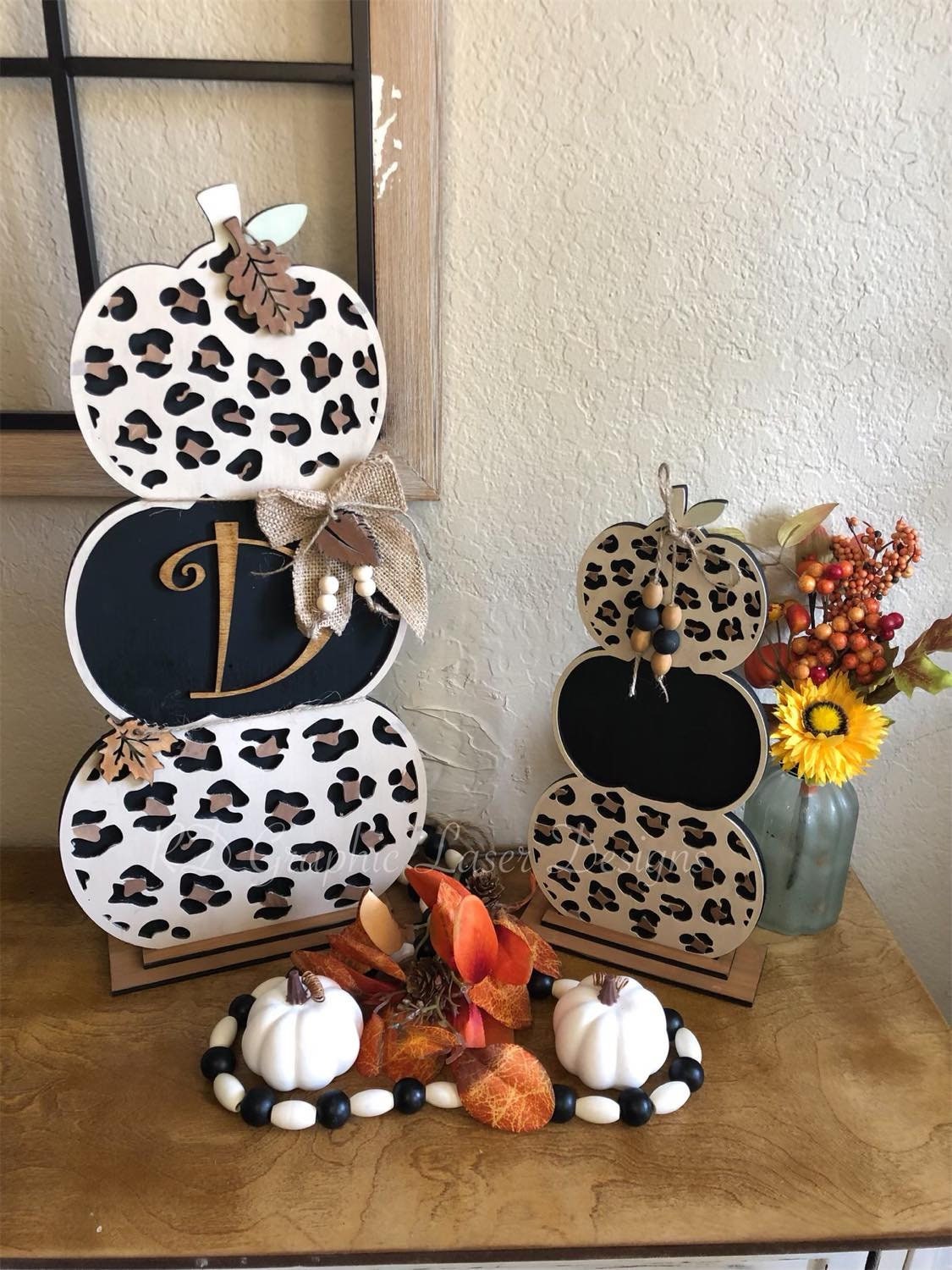 Stacked Pumpkin Sign - Floral Pumpkin - Last Name Pumpkin Sign - Personalized Pumpkin Sign - Monogrammed Sign - 3D Fall Sign - Fall Decor
