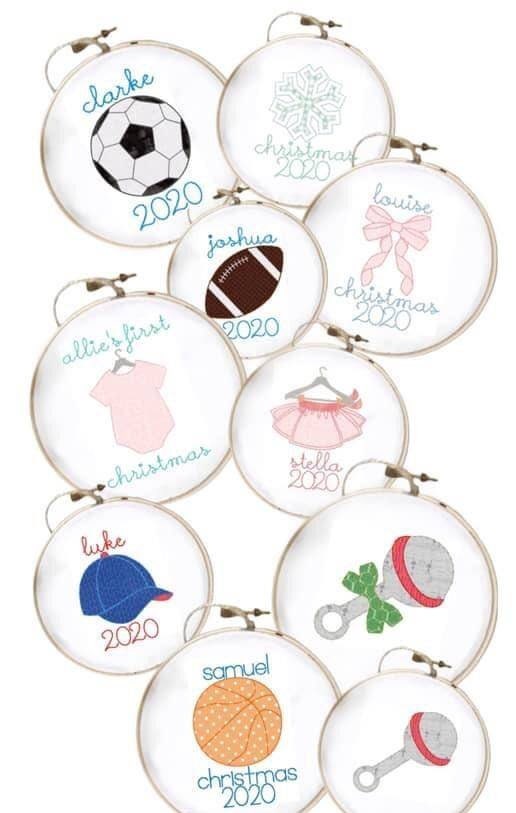 Personalized Embroidered Christmas Ornament: Custom Keepsake Gift