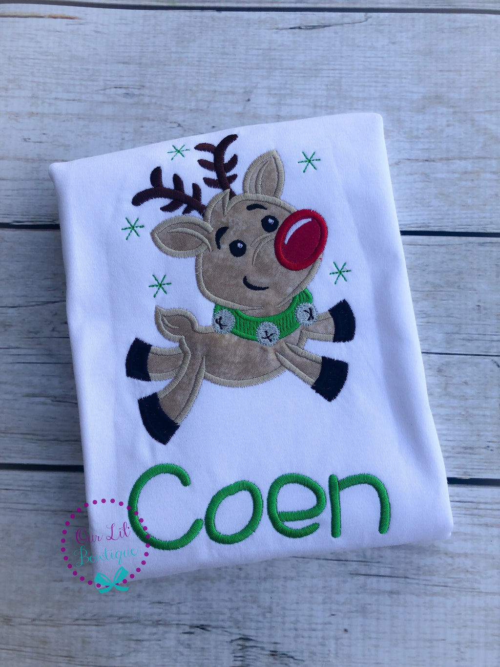 Deer Christmas Shirt: Personalized Reindeer Kids Shirt