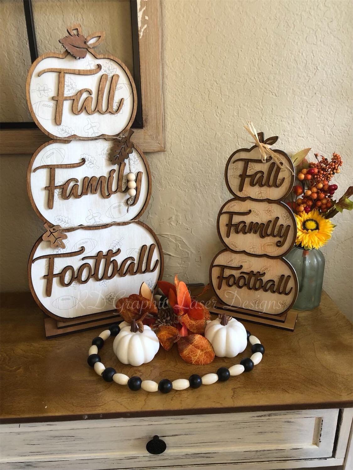 Stacked Pumpkin Sign - Floral Pumpkin - Last Name Pumpkin Sign - Personalized Pumpkin Sign - Monogrammed Sign - 3D Fall Sign - Fall Decor