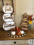 Stacked Pumpkin Sign - Football Pumpkin - Last Name Pumpkin Sign - Personalized Pumpkin Sign - Monogrammed Sign - 3D Fall Sign - Fall Decor