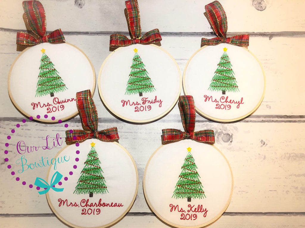 Personalized Embroidered Christmas Ornament: Custom Keepsake Gift