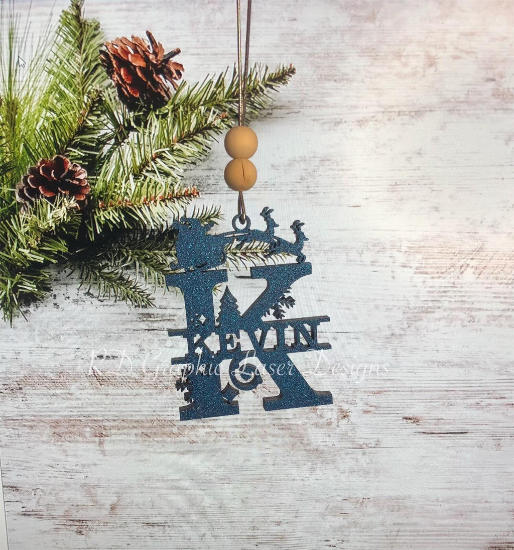 Christmas Ornament - Monogram Chrsitmas Ornament - Christmas Last Name Ornament - Family Monogram Ornament - Gifts for Friends