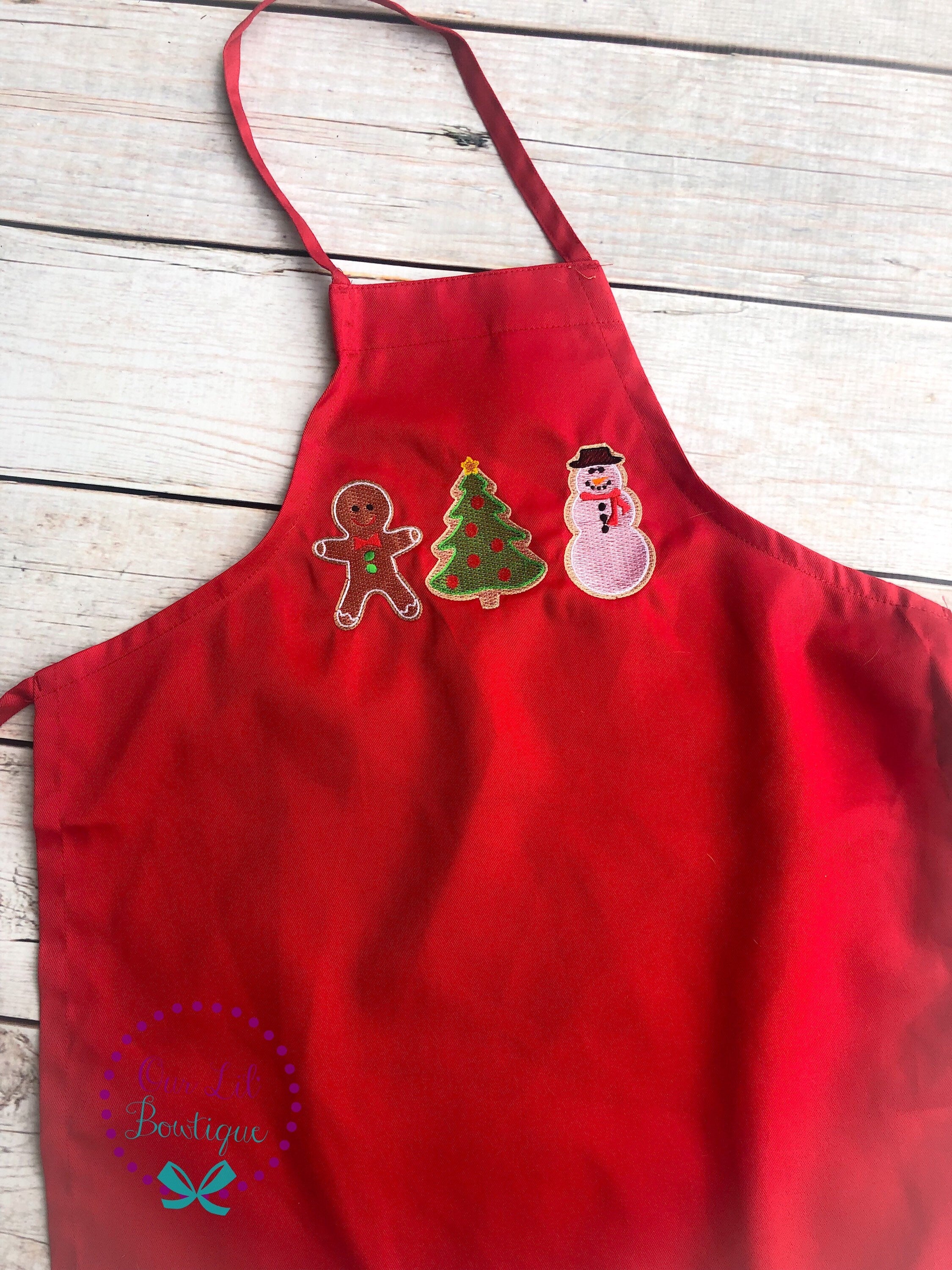 Christmas Cookie Toddler Apron - Personalized Baking Gift