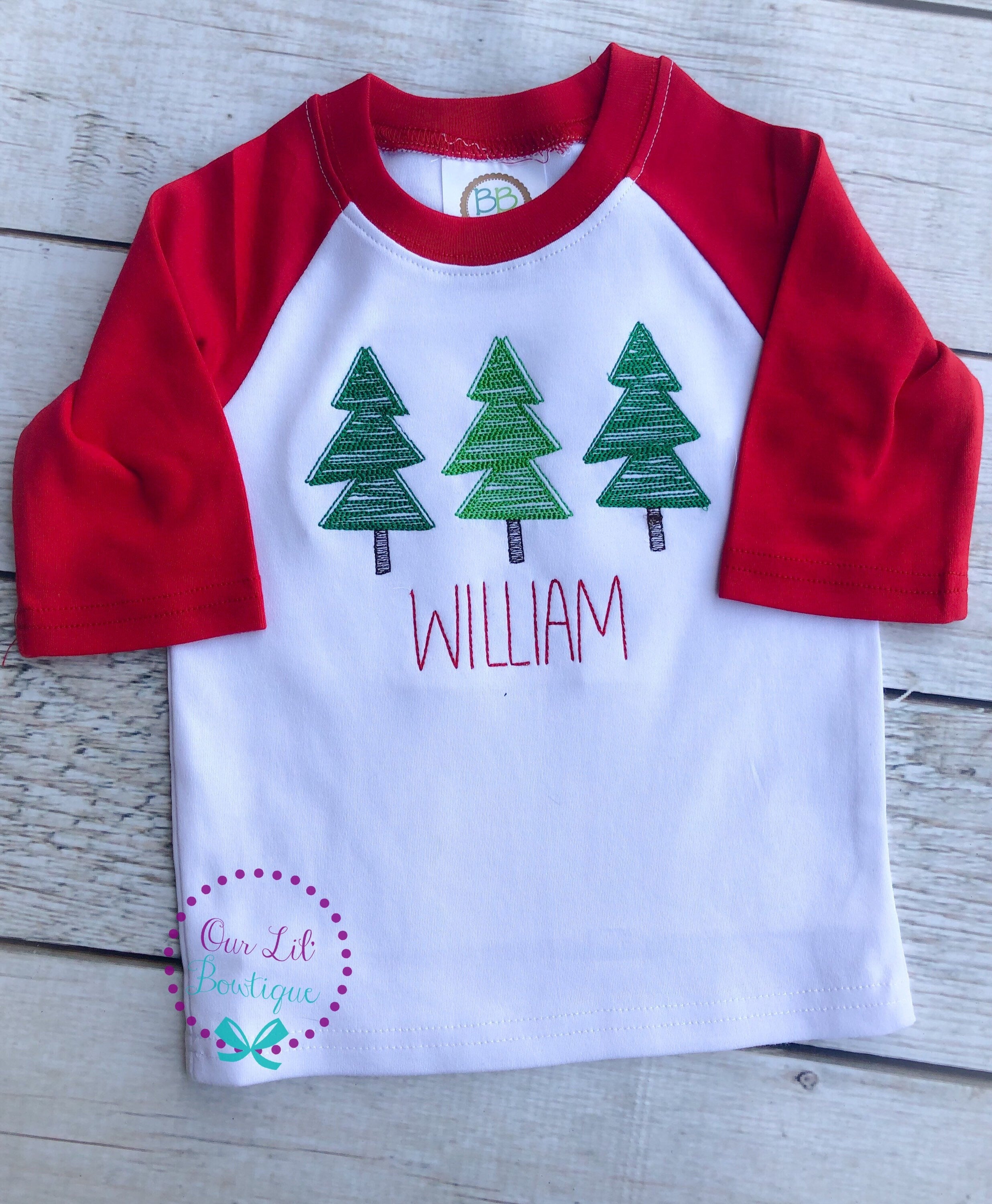 Girls Christmas Tree Shirt - Girls Christmas Shirt - Christmas Tree- Girl - Christmas Shirt - Pink Christmas Tree