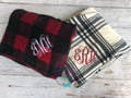 Monogrammed Fleece Blanket: Personalized Plaid Throw (50x60)