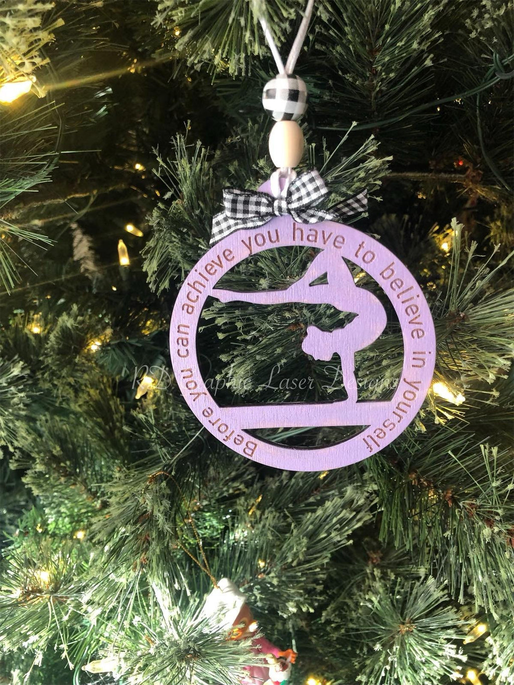Gymnastics Ornament - Wooden Hanging Christmas Tree Ornament - Gymnastics Lover - Gymnastics Gift - Gymnast Ornament - Bars - Beam - Vault
