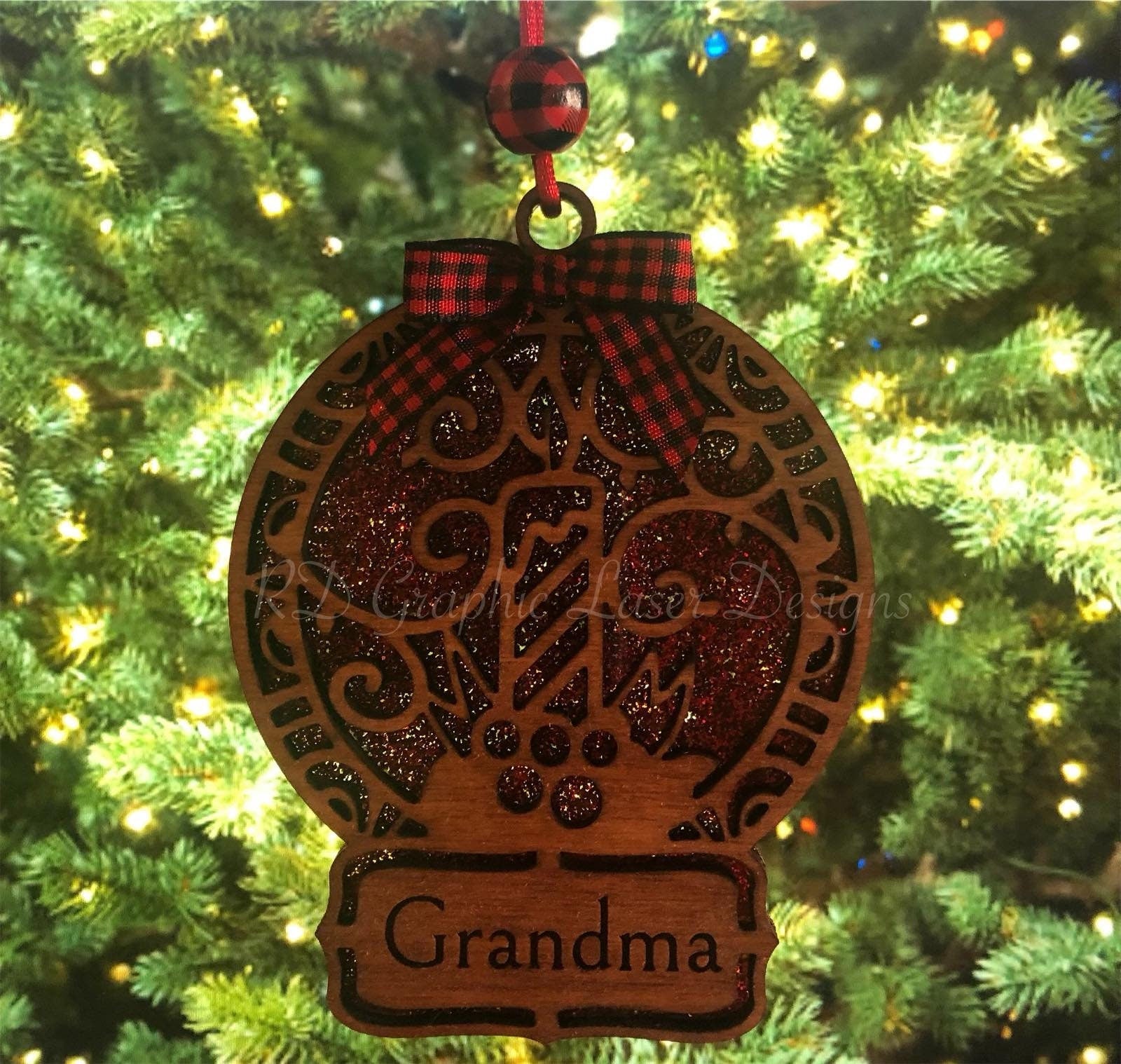 Laser cut Wood Christmas Ornament - Rustic Decor - Christmas Decor - Wood Ornaments - Christmas Gift - Personalized - Farmhouse Christmas