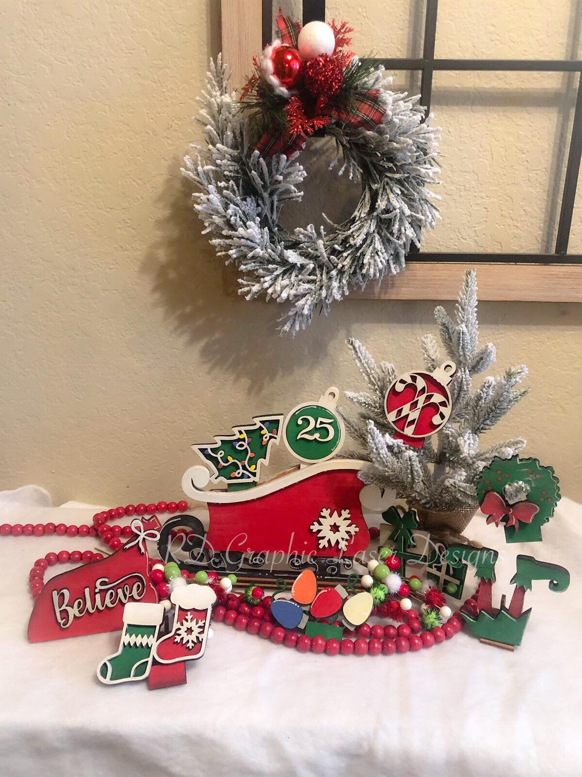 Sleigh Christmas Countdown Sign - Christmas Countdown - Farmhouse Christmas - Advent Calendar - Wood Sign - Christmas Decor - Sleigh
