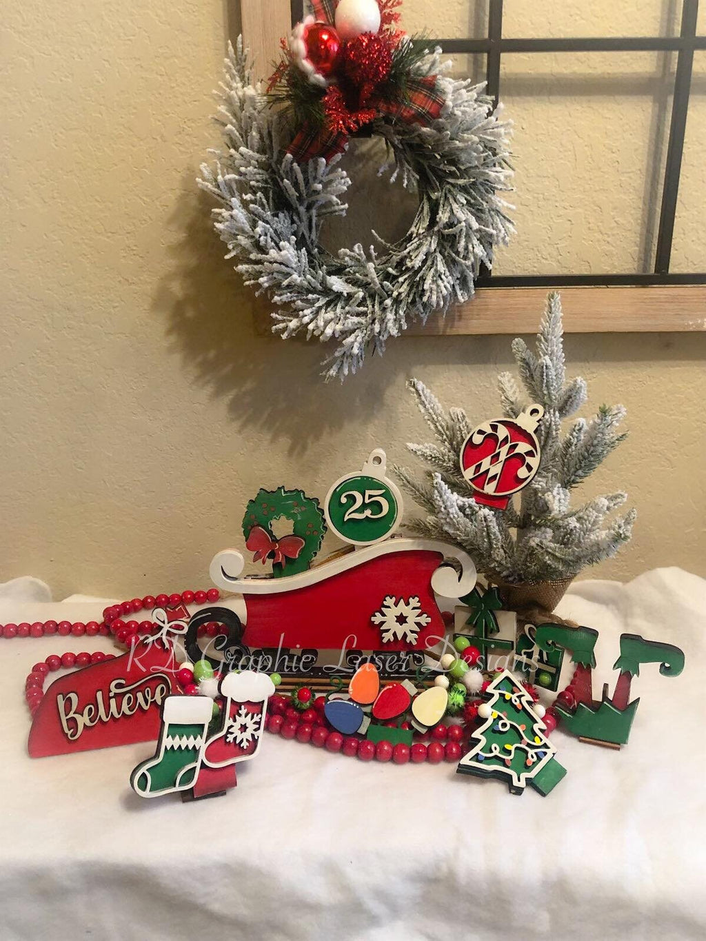 Sleigh Christmas Countdown Sign - Christmas Countdown - Farmhouse Christmas - Advent Calendar - Wood Sign - Christmas Decor - Sleigh