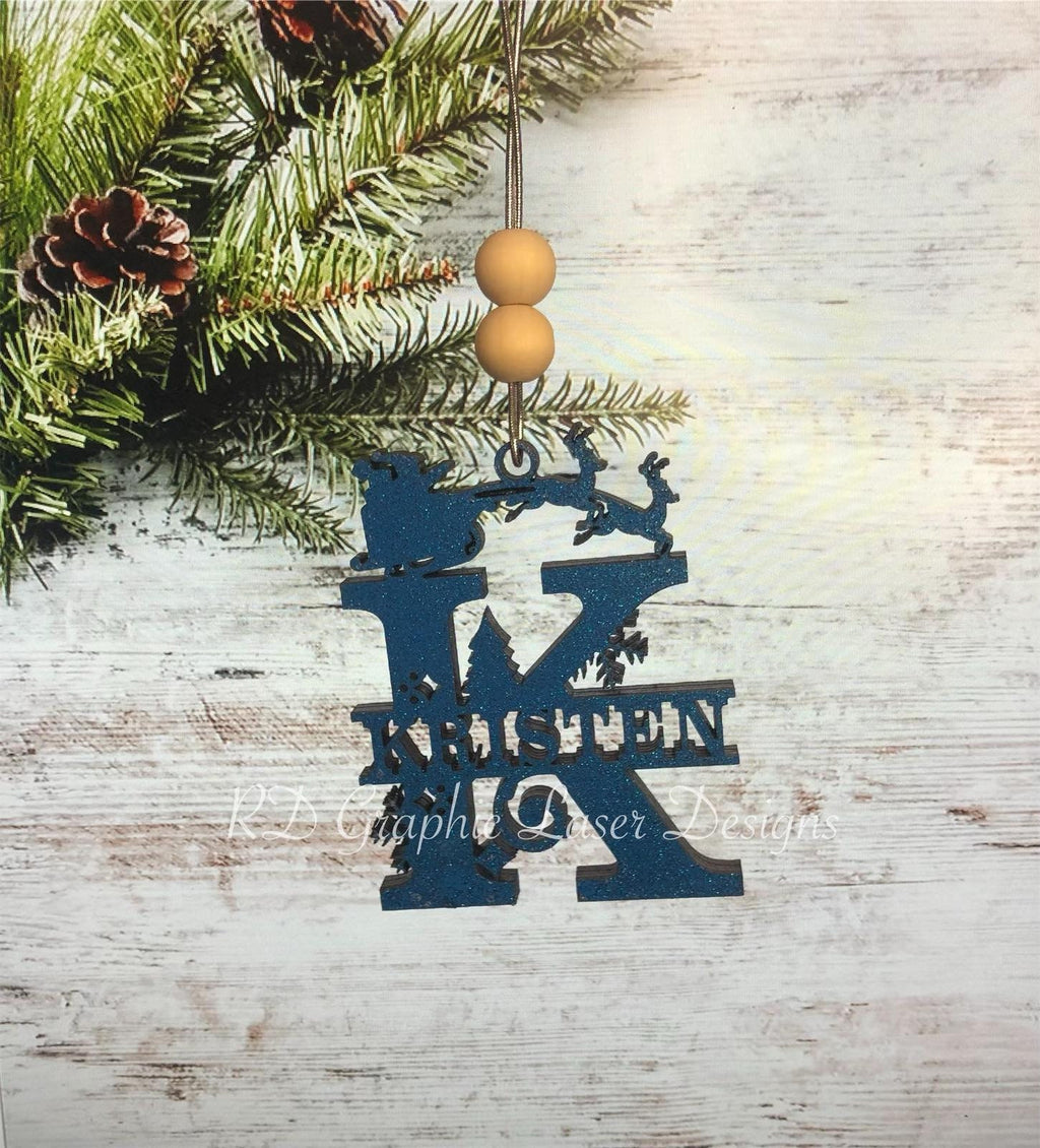 Christmas Ornament - Monogram Chrsitmas Ornament - Christmas Last Name Ornament - Family Monogram Ornament - Gifts for Friends