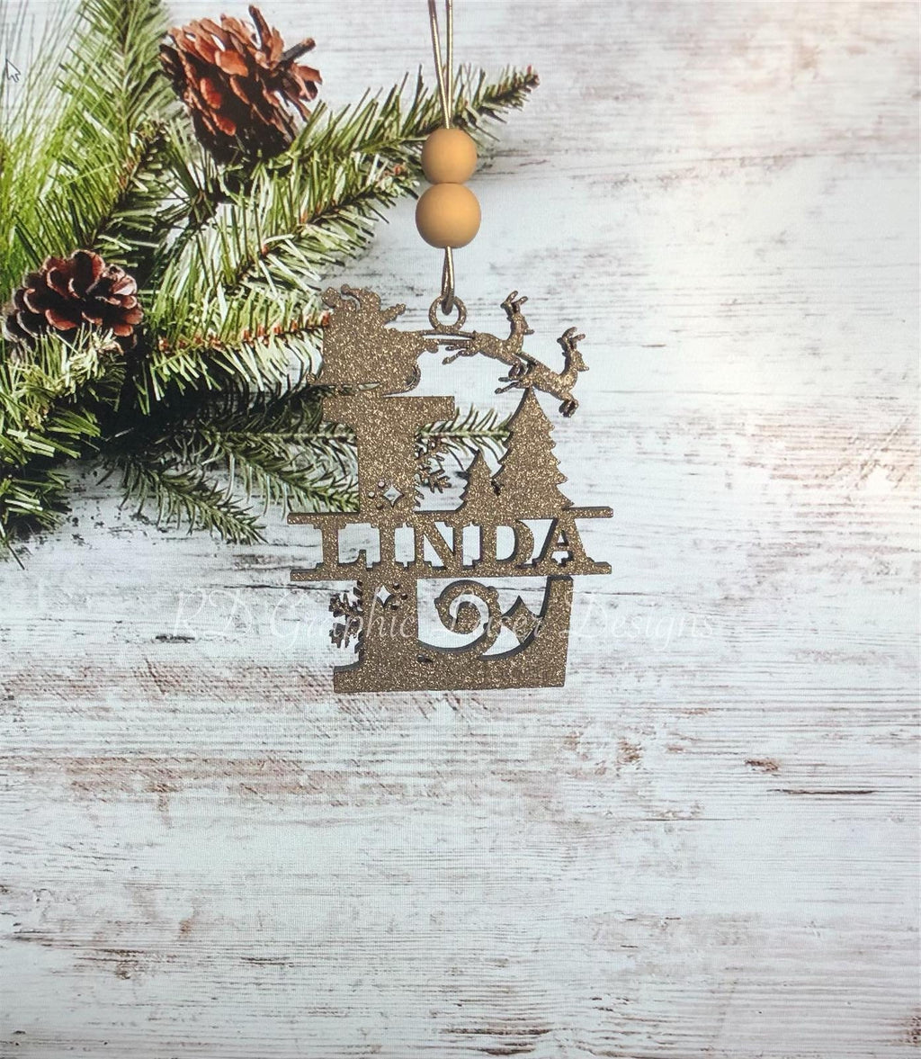 Christmas Ornament - Monogram Chrsitmas Ornament - Christmas Last Name Ornament - Family Monogram Ornament - Gifts for Friends