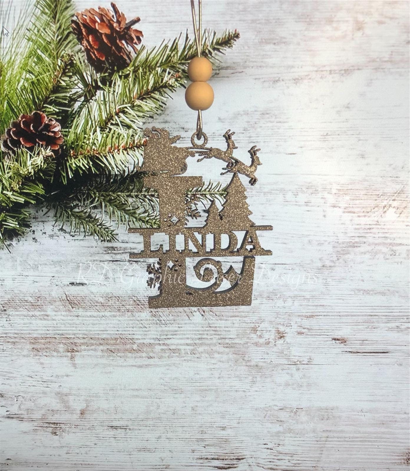 Christmas Ornament - Monogram Chrsitmas Ornament - Christmas Last Name Ornament - Family Monogram Ornament - Gifts for Friends