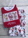 PRE-ORDER Santa Pajamas - Christmas Pajamas - Santa PJs-Girls Christmas Pajamas - Boys Christmas Pajamas - Santa Christmas - Matching PJS