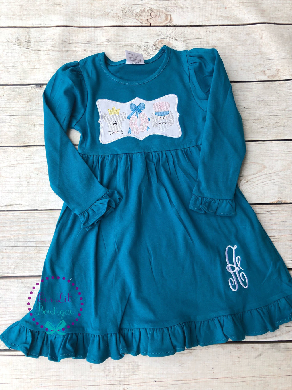 Personalized Nutcracker Christmas Dress: Embroidered Girls Holiday Outfit
