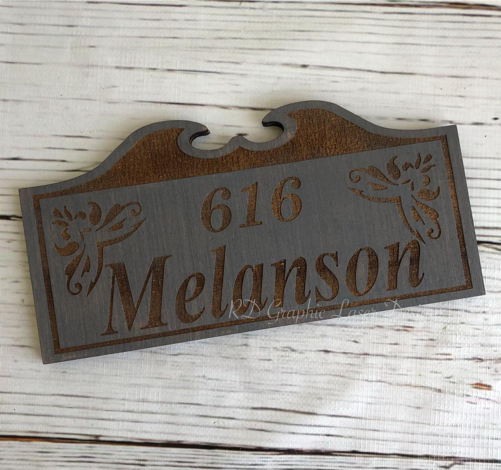 Personalized Wood Address - Monogram Sign - Arched Address Sign - Custom Wood Sign - Horizontal Address Sign - Address Plaque - House Number