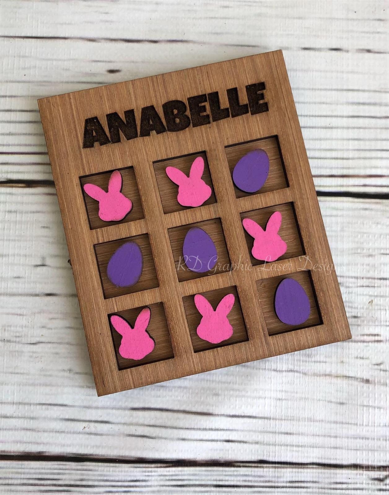 Easter Tic Tac Toe - Personalized Game - Easter Game - Basket Filler - Kids Game - Personalized Tic Tac Toe Game -