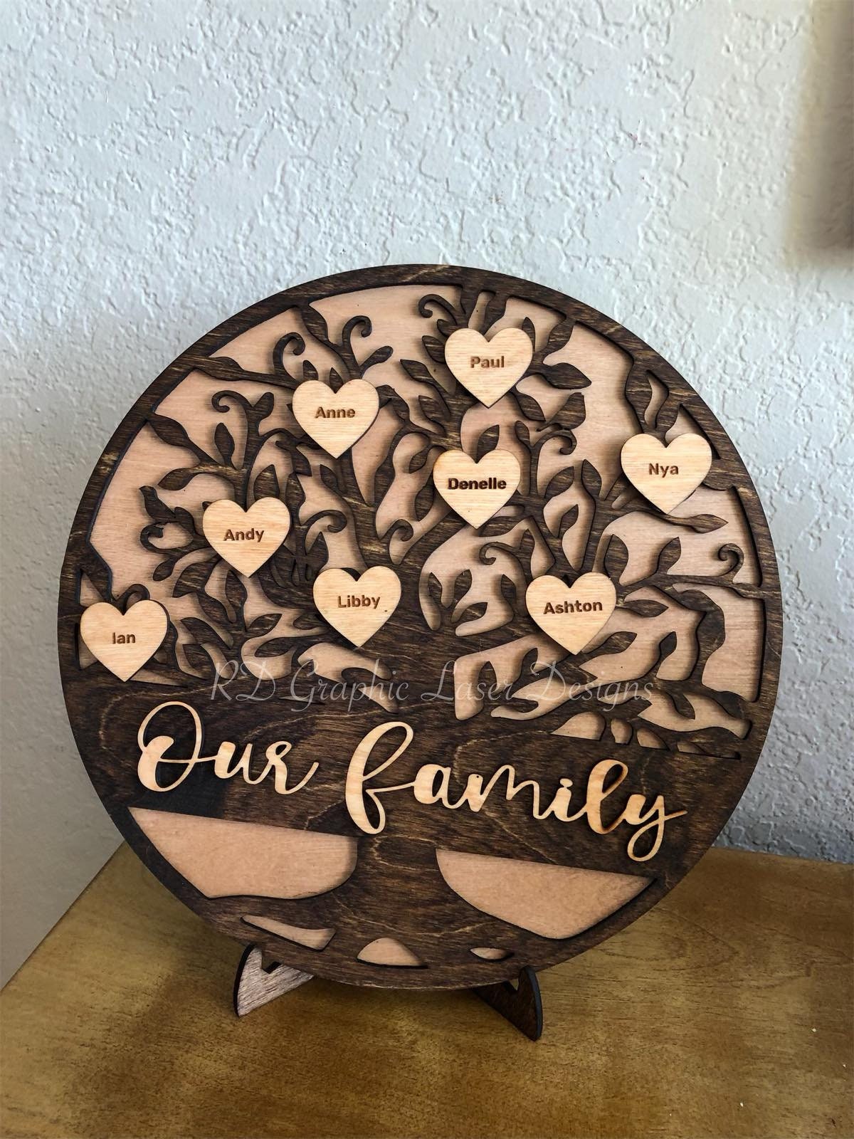 Mother's Day Personalized Family Tree - Mothers Day Family Sign -Mothers Day Gift - Family Tree Gift - Grandparent Gift - Engraved