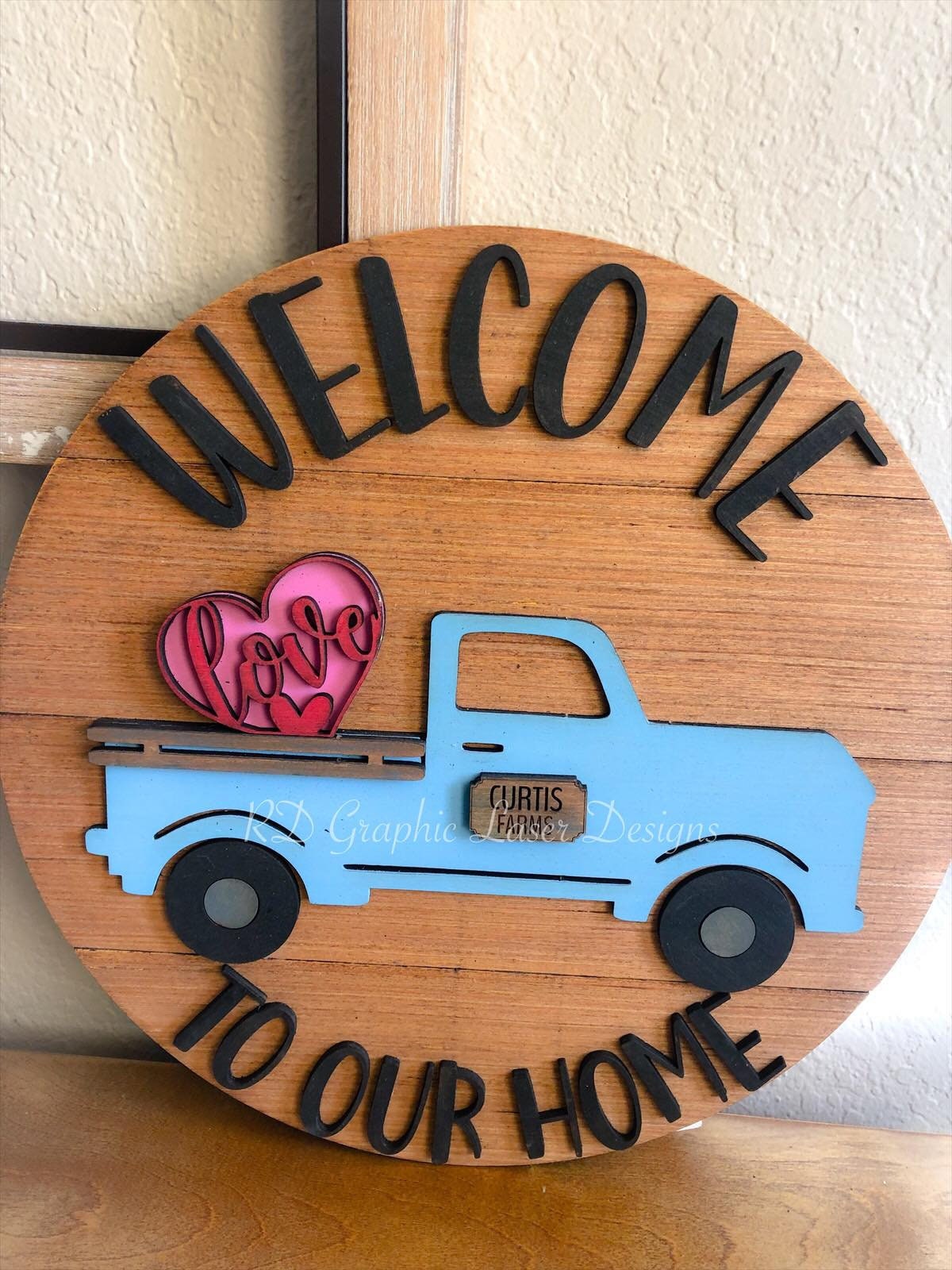 Holiday Door Hanger - interchangeable Season Sign - Door Hanger - 3D Truck Sign - Farmhouse Truck Sign - 3D Welcome Sign