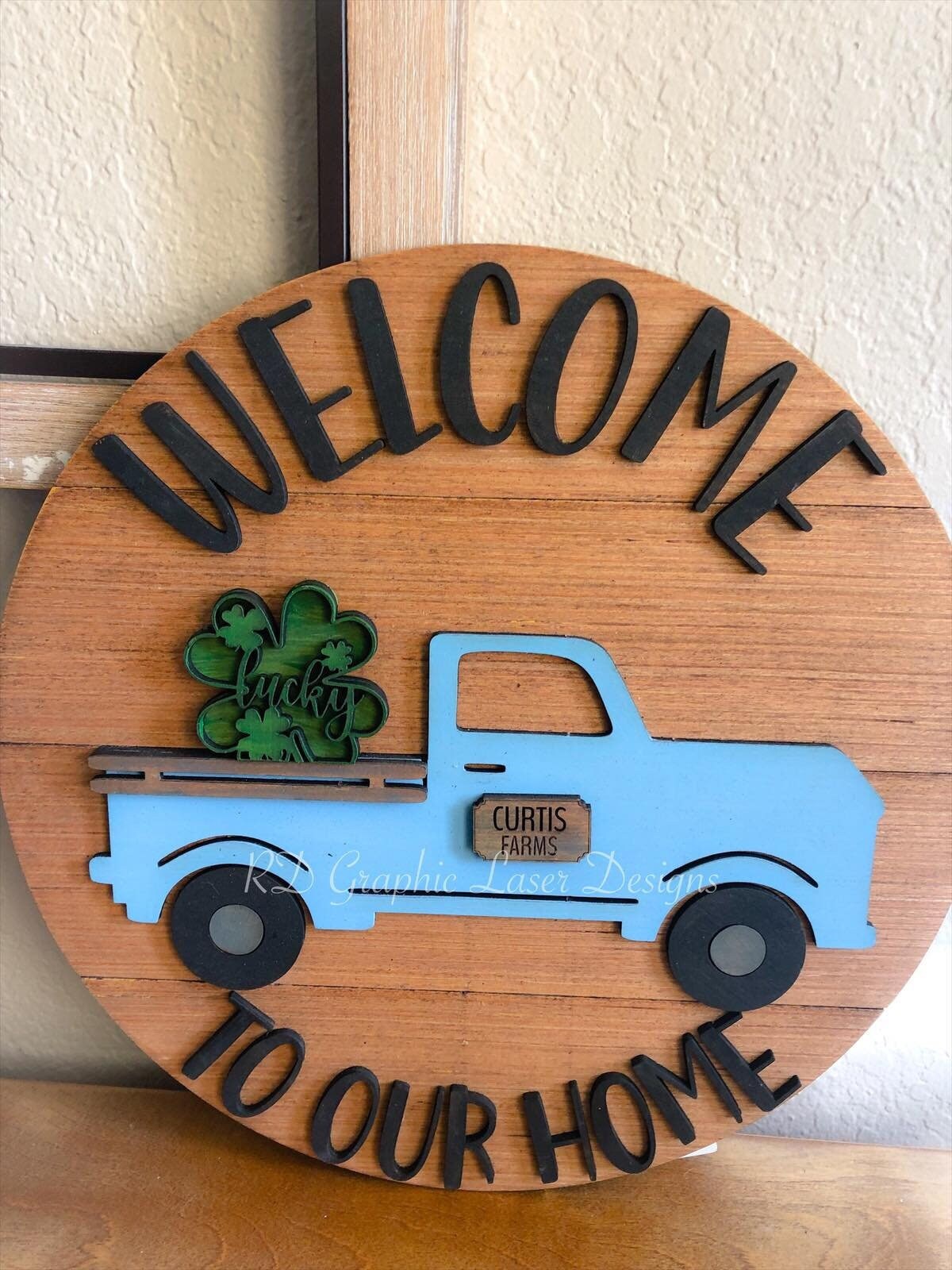 Holiday Door Hanger - interchangeable Season Sign - Door Hanger - 3D Truck Sign - Farmhouse Truck Sign - 3D Welcome Sign