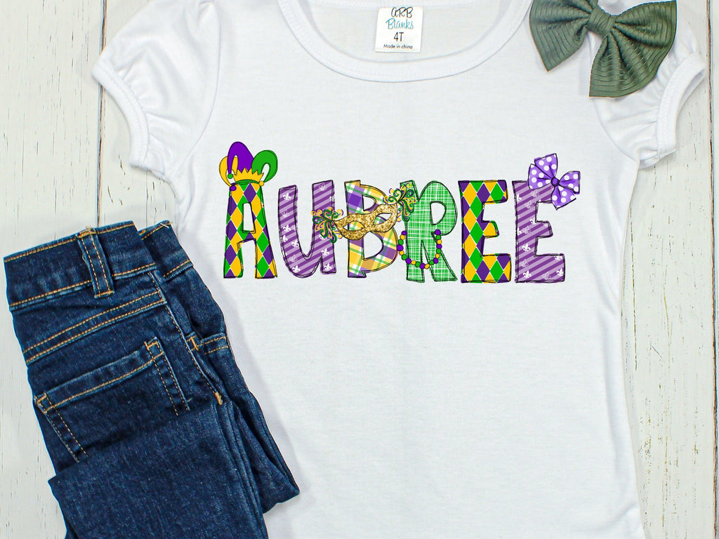 Personalized Mardi Gras Shirt: Custom Name Sublimation Outfit