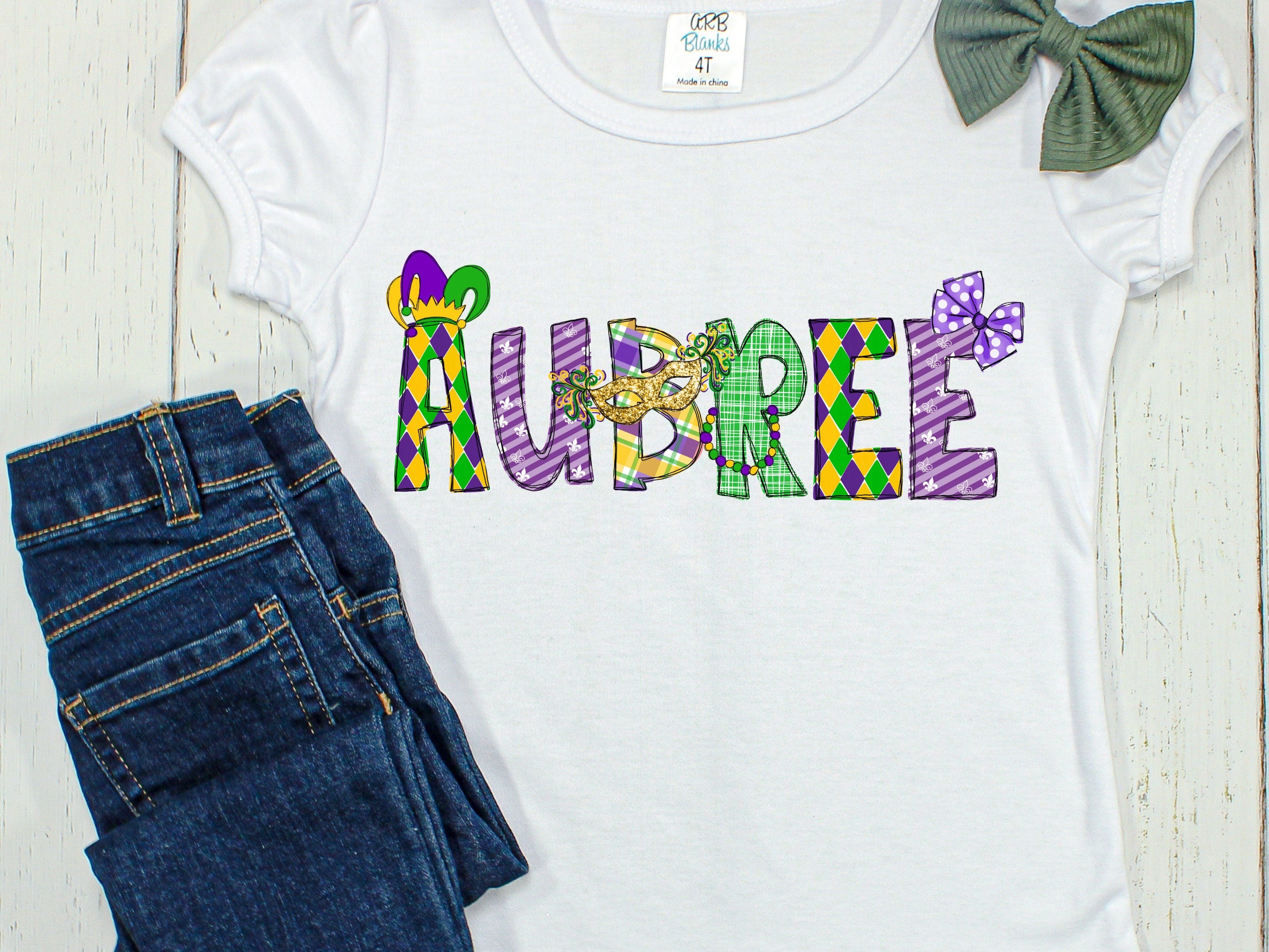 Personalized Mardi Gras Shirt: Custom Name Sublimation Outfit