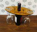 Wine Caddy -Wing Glass Holder - Personalized Wine Caddy - Wood Wine Glass Holder - Housewarming-Hostess - Wedding - Birthday - Shower Gift