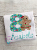 Gingerbread Birthday Applique Shirt - Christmas Outfit